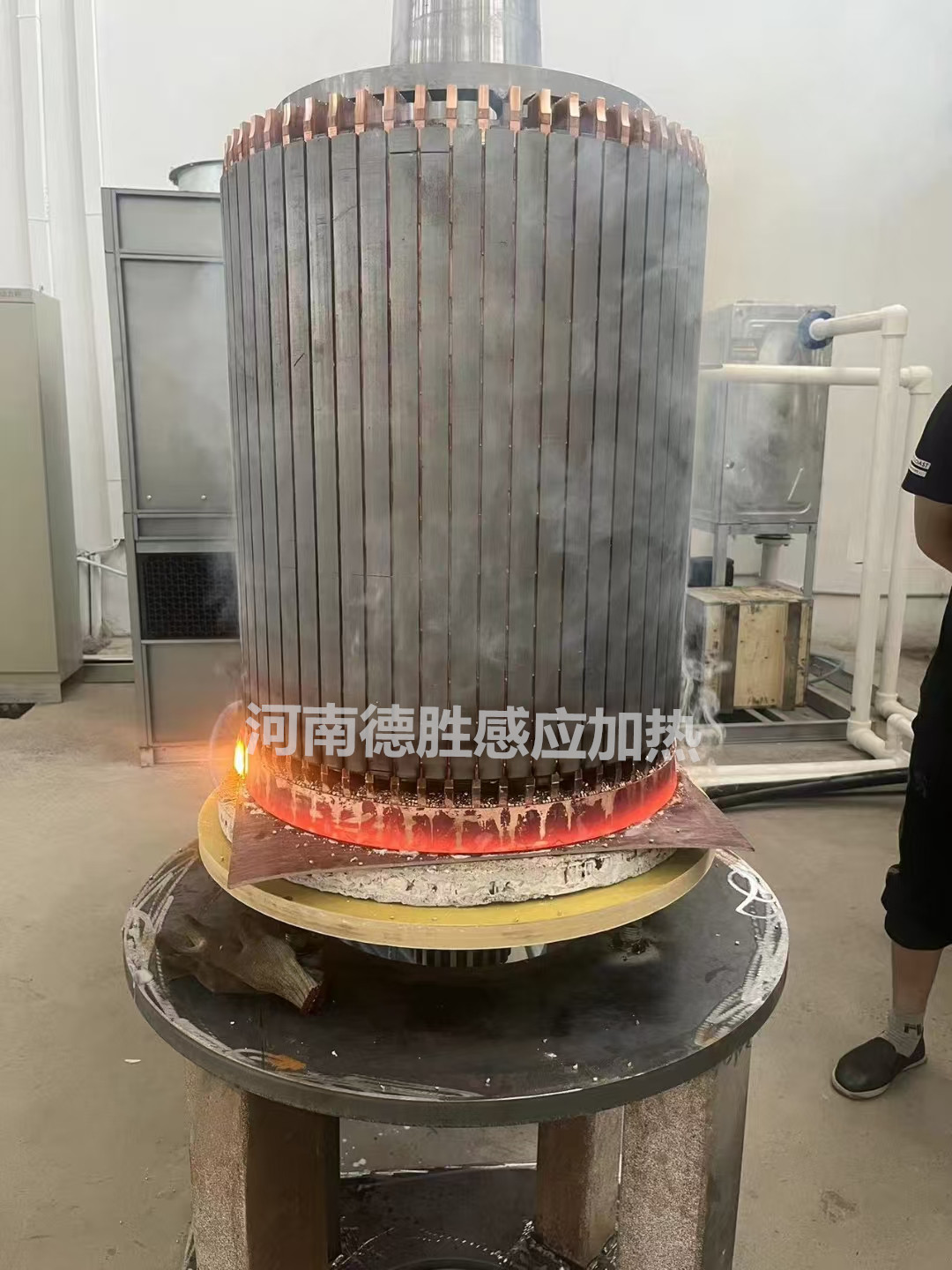 電機轉子銅端環中頻釬焊設備